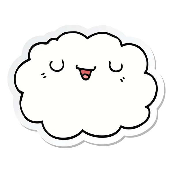 Sticker van een cartoon wolk — Stockvector