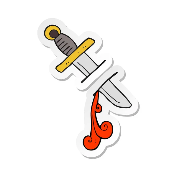 Autocollant Symbole Couteau Tatouage Dessin Animé — Image vectorielle