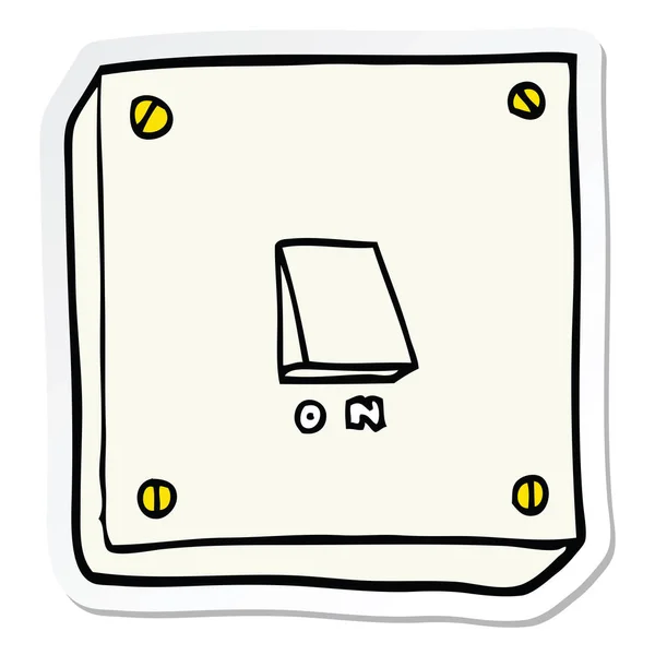 Sticker Van Een Lichtschakelaar Cartoon — Stockvector