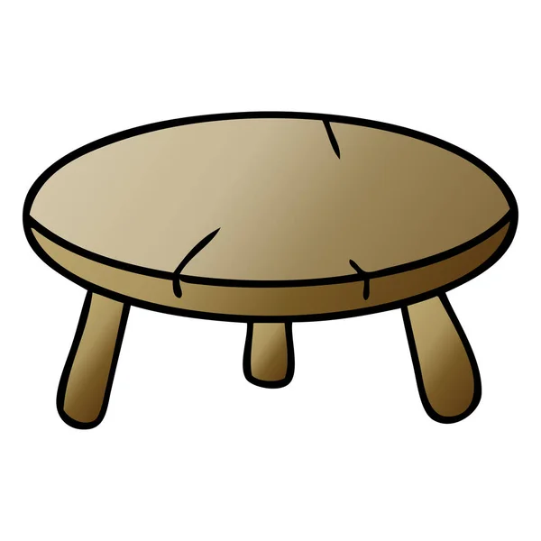 Gradientu kreskówka doodle z drewnianym stołku — Wektor stockowy