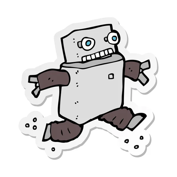 Etiket robot çalıştıran bir karikatür — Stok Vektör