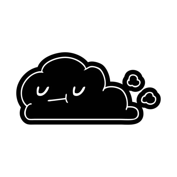 Cartoon Icoon Van Kawaii Happy Cloud — Stockvector