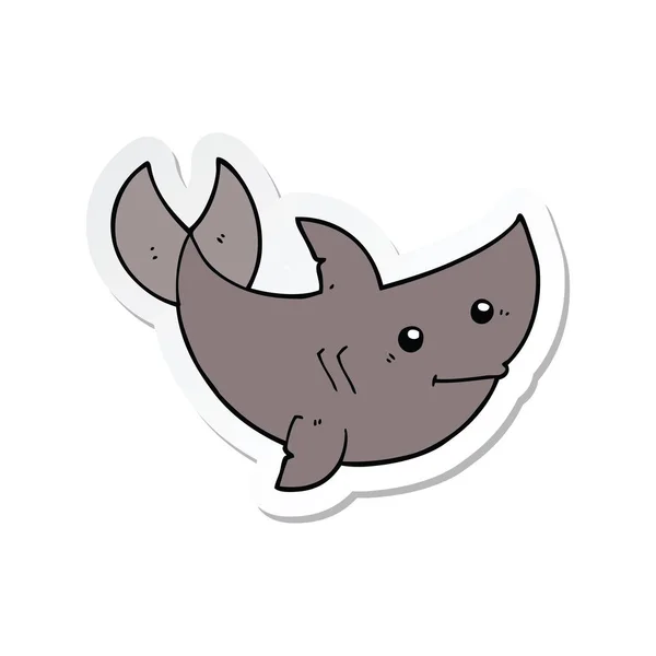 Sticker Van Een Cartoon Haai — Stockvector