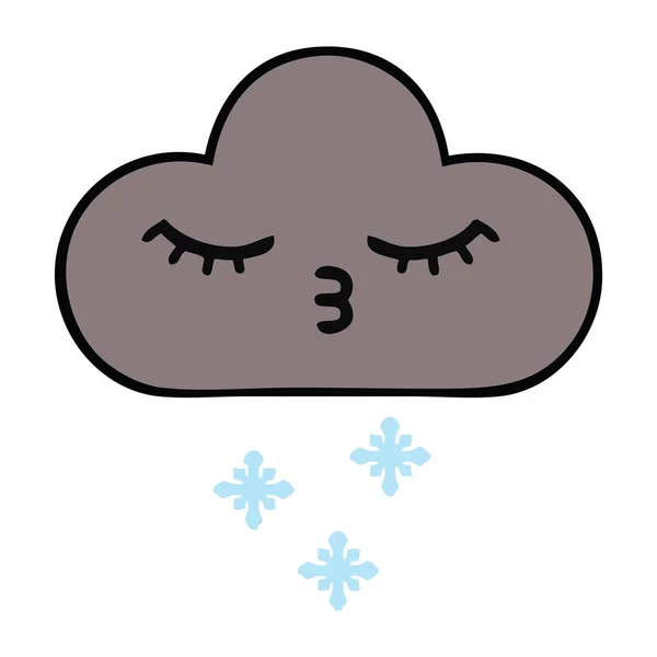 Симпатичный Мультфильм Снежном Облаке — стоковый вектор