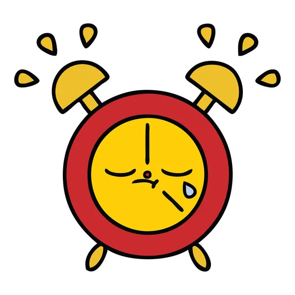 Lindo reloj despertador de dibujos animados — Vector de stock