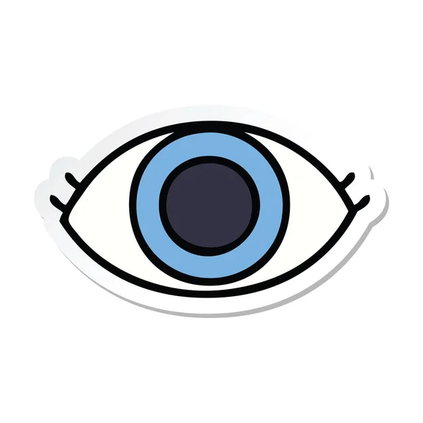 Adesivo di un occhio carino cartone animato — Vettoriale Stock