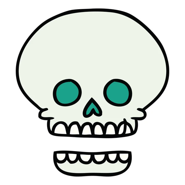 Cartoon doodle of a skull head — Stock Vector