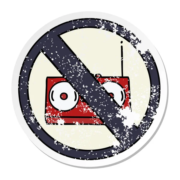 sevimli çizgi sıkıntılı etiket yok radyo işareti izin.