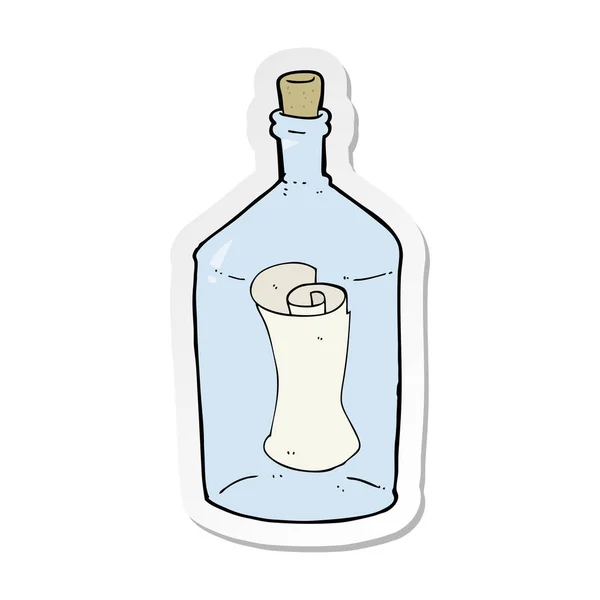 Sticker Cartoon Letter Bottle — Stock Vector