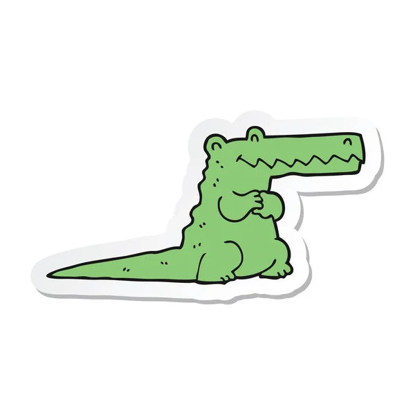 Etiqueta Crocodilo Desenho Animado — Vetor de Stock