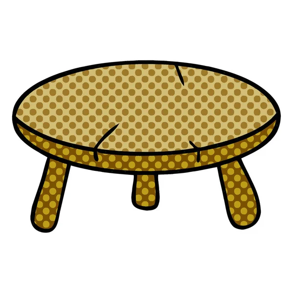 Gribouille de dessin animé d'un tabouret en bois — Image vectorielle