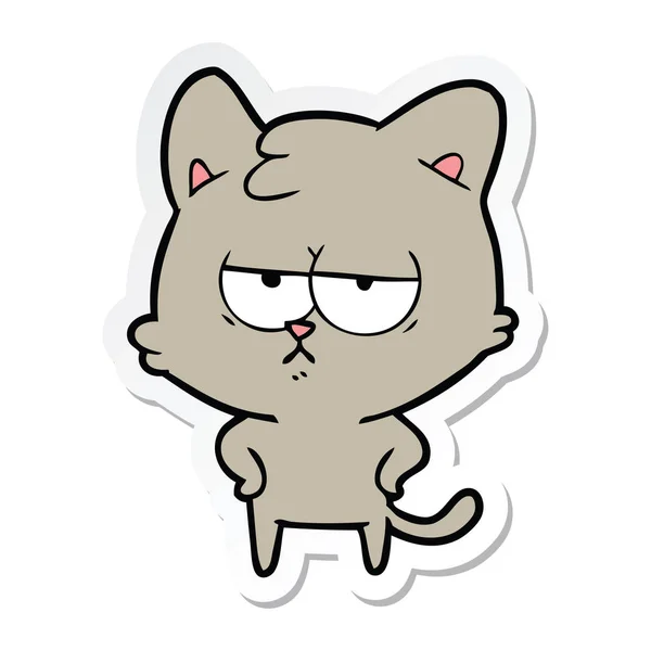 退屈漫画猫のステッカー — ストックベクタ