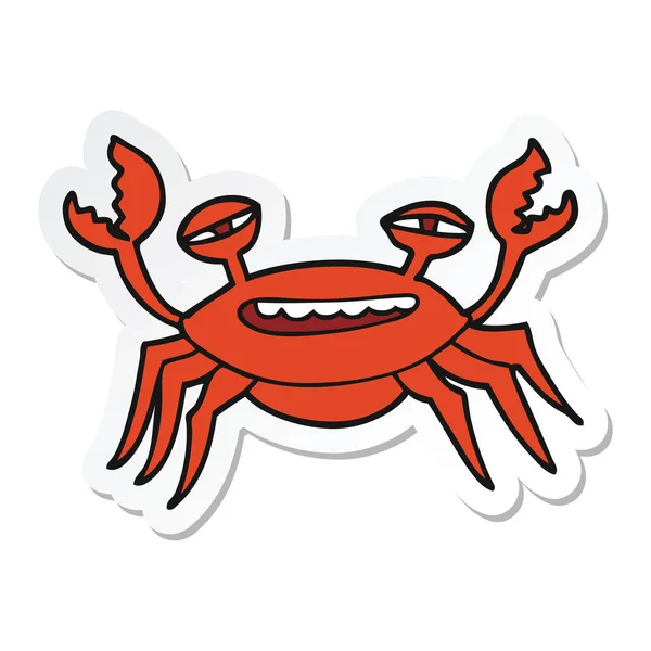 Sticker Cartoon Crab — Stock Vector