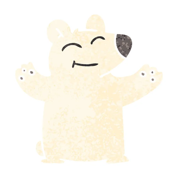 Ретро Иллюстрации Стиль Причудливый Мультяшный Белый Медведь — стоковый вектор