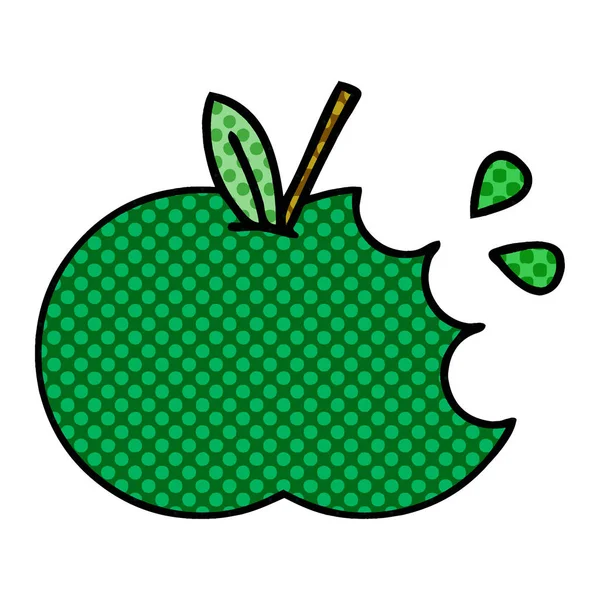 ジューシーなリンゴの漫画のスタイルの漫画 — ストックベクタ