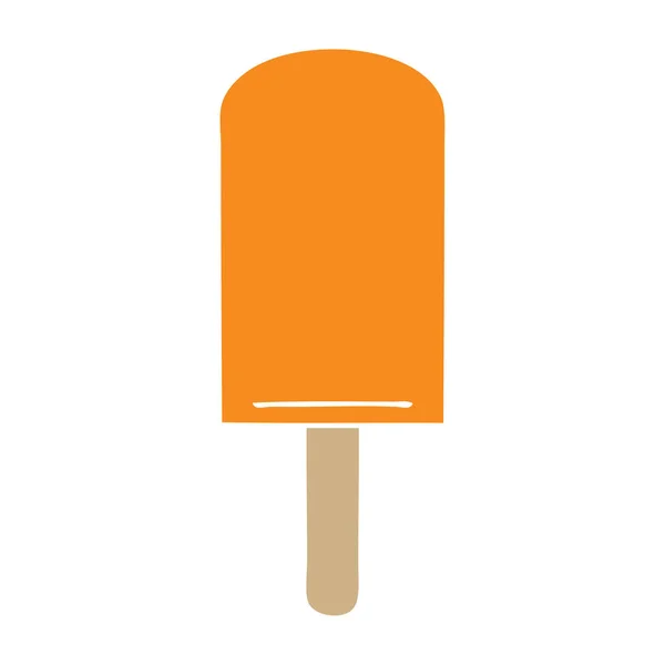 Hand Getekend Eigenzinnige Cartoon Oranje Ice Lolly — Stockvector