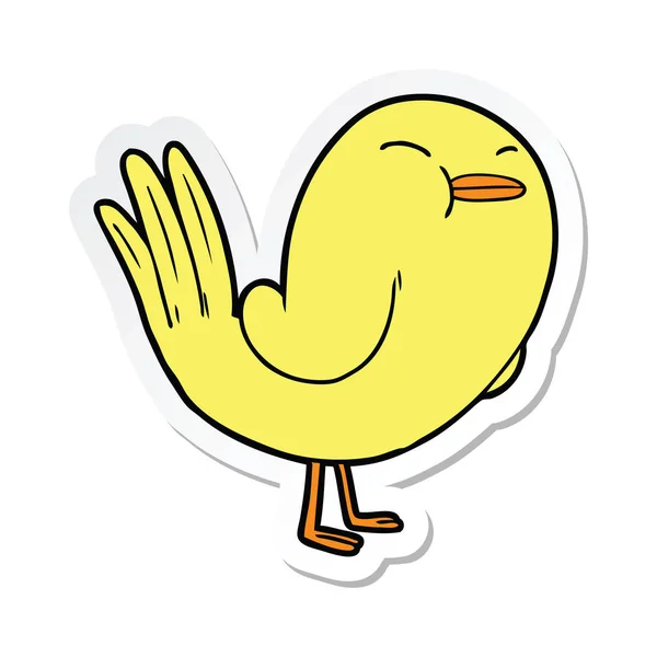 Sticker Van Een Vogel Cartoon — Stockvector