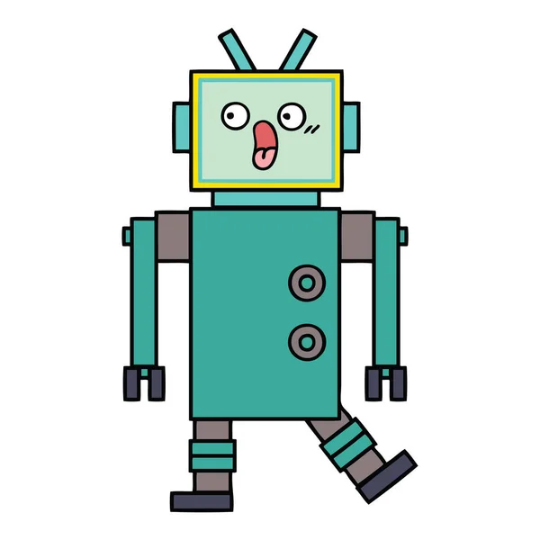 Lindo robot de dibujos animados — Vector de stock