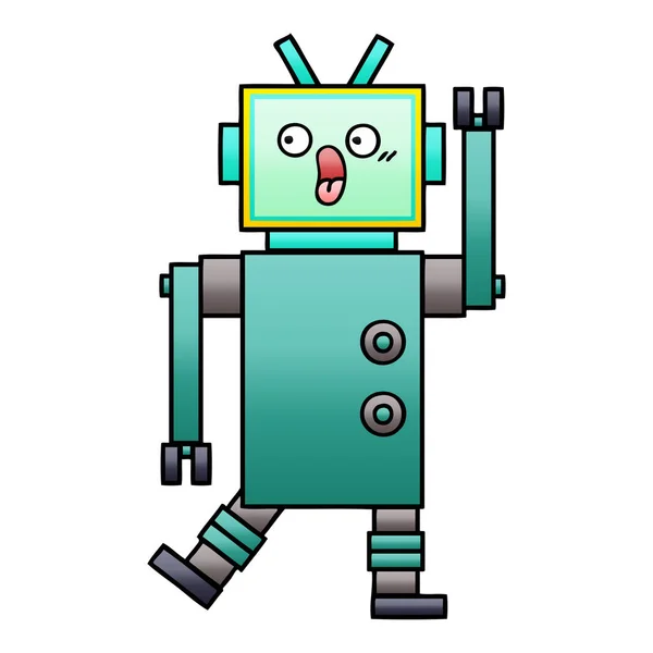 Gradientu Zacieniowane Kreskówka Robota — Wektor stockowy