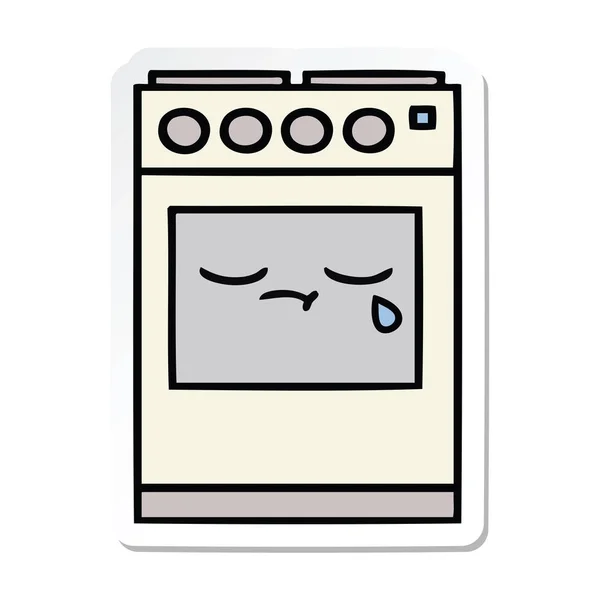 Pegatina Lindo Horno Cocina Dibujos Animados — Vector de stock