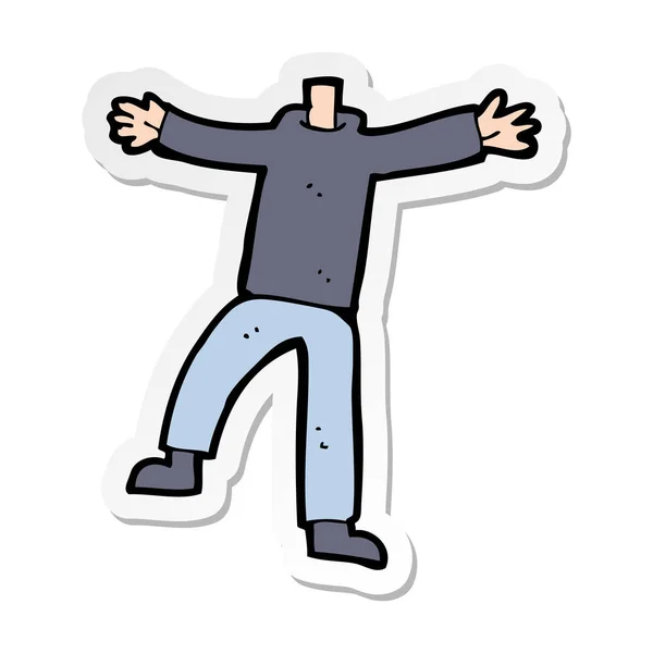 Sticker Cartoon Male Gesturing Body — Stock Vector