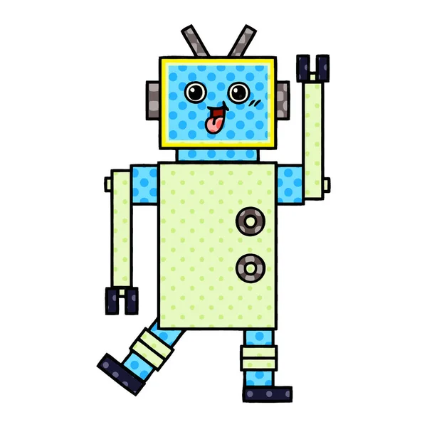 Robot de dibujos animados estilo cómic — Archivo Imágenes Vectoriales