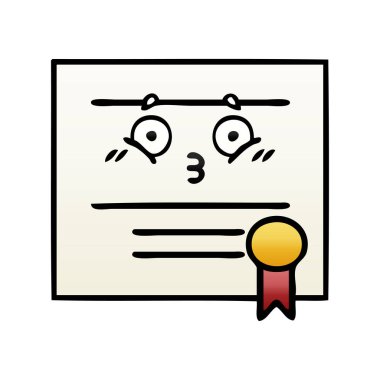 Mezuniyet diploma degrade gölgeli çizgi film