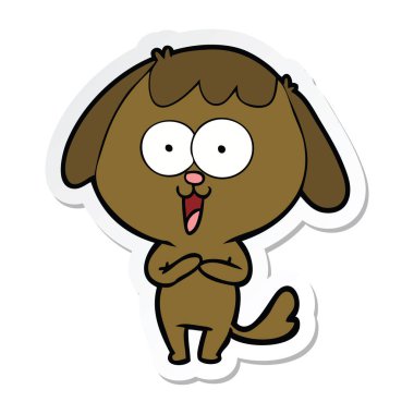 sevimli çizgi köpek etiket