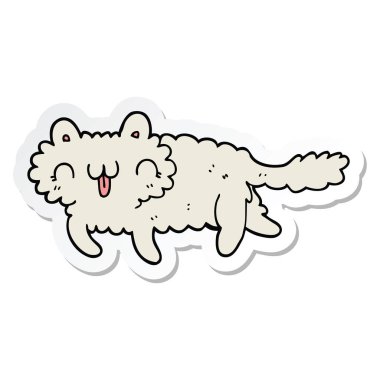 etiket bir karikatür kedi