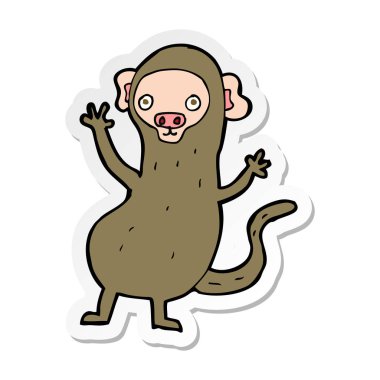 etiket bir karikatür maymun