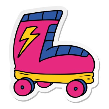 elle çizilmiş etiket karikatür doodle paten önyükleme