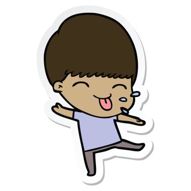 etiket dilini bir çizgi film çocuk