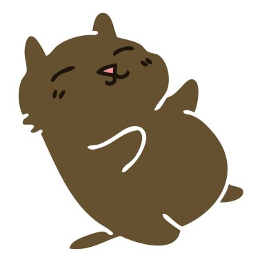 el çekilmiş ilginç karikatür kedi