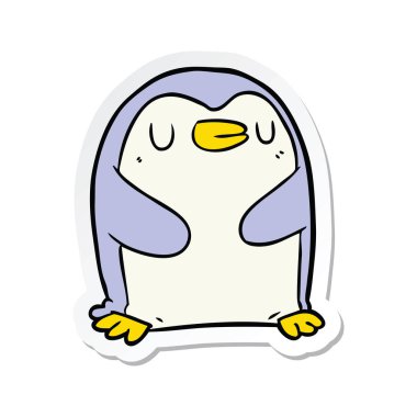 etiket bir karikatür penguen