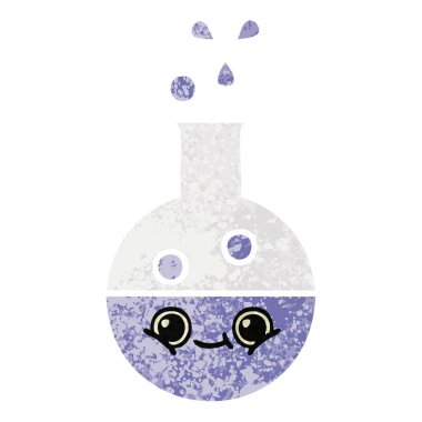 Retro illüstrasyon stil karikatür tüp bebek