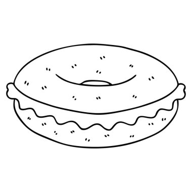 çizgi karikatür peynir simit çizim