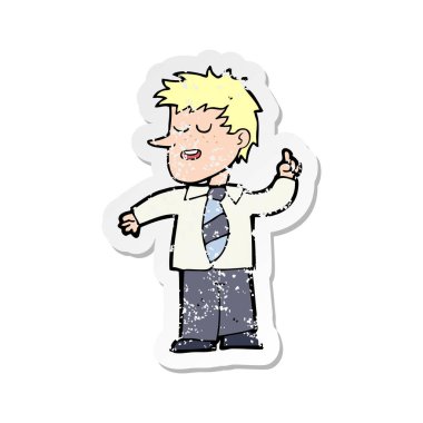 bir çizgi film adamın iyi fikir ile Retro sıkıntılı etiket