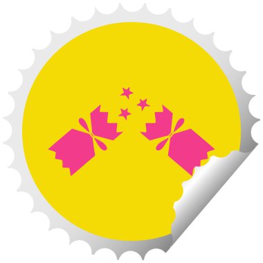 dairesel peeling etiket karikatür bir Noel fişeği