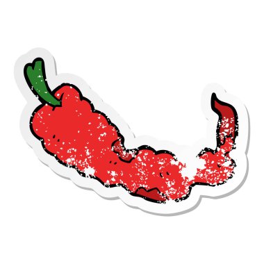 bir çizgi film chili biber sıkıntılı etiket