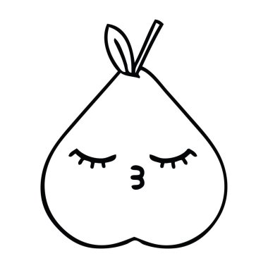 Çizim karikatür yeşil armut