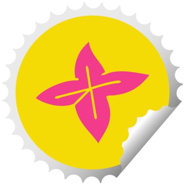 dairesel peeling etiket karikatür bir sonbahar yaprak