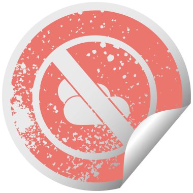 sıkıntılı dairesel peeling etiket sembolü bir büyü yok güneşli işareti izin 