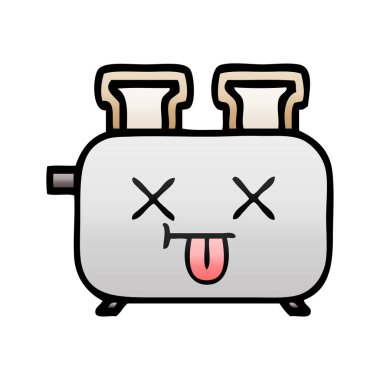 bir tost makinesi degrade gölgeli karikatür