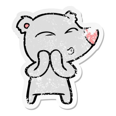 ayı ıslık bir karikatür sıkıntılı etiket