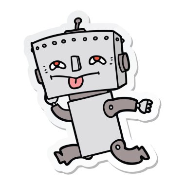 bir çizgi film robot Sticker