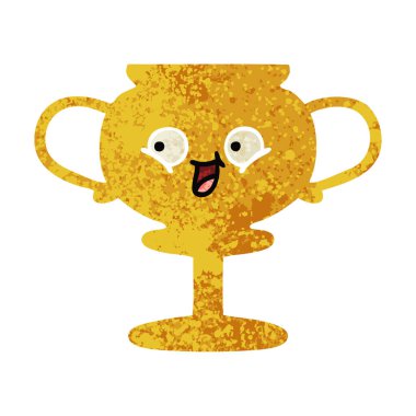 Retro illüstrasyon stil karikatür bir kupa