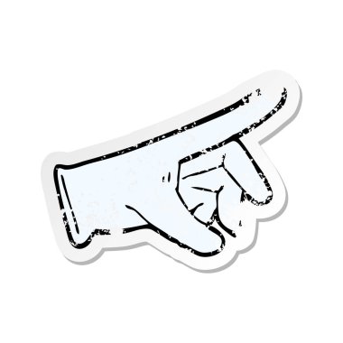 bir çizgi film lastik eldiven Retro sıkıntılı etiket