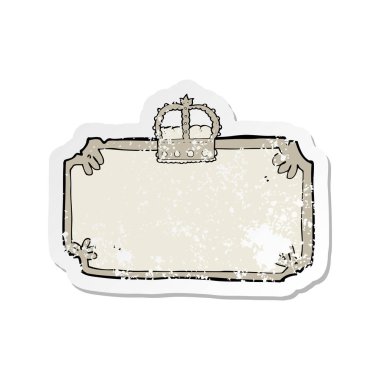 bir çizgi film eski çerçeve başlık sayfası Retro sıkıntılı etiket