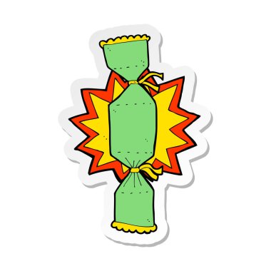 bir karikatür Noel fişeği etiket