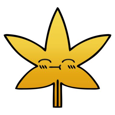 bir sonbahar yaprak degrade gölgeli çizgi film